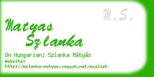 matyas szlanka business card